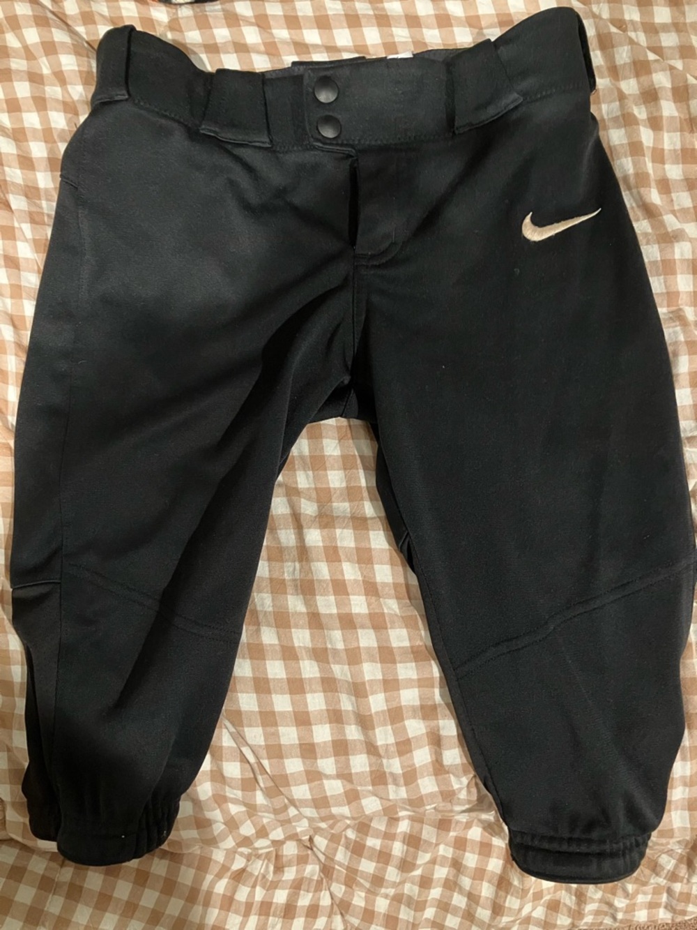 Nike Black softball pants with White Swoosh XS